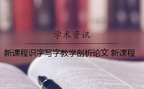 新課程識(shí)字寫字教學(xué)剖析論文 新課程標(biāo)準(zhǔn)的識(shí)字與寫字